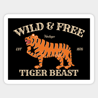 Vintage Tiger Beast Wild and Free Sticker